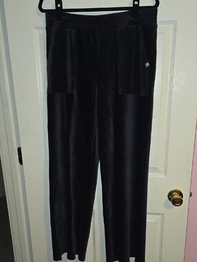 Talbots Travel Black Wide-Leg Corduroy Pants